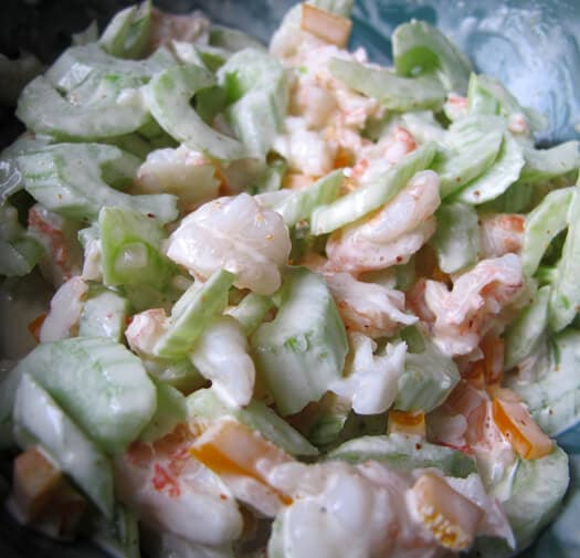 Shrimp and celery salad with wasabi mayo Pickled Plum Food And Drinks