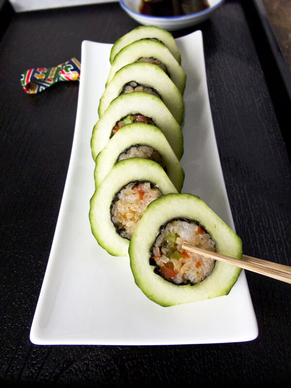 Cucumber vegetable maki rolls Cucumber vegetable maki rolls
