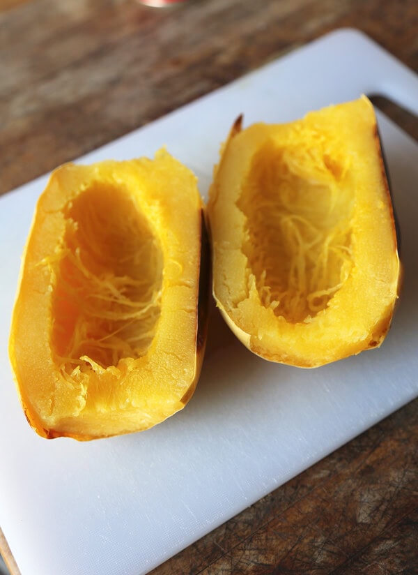 Garlic Parmesan Spaghetti Squash with Mushrooms Pickled Plum Food And