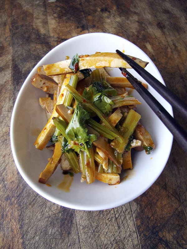 Smoked Tofu with Asian Celery at Szechuan Gourmet / Tofu on 7th