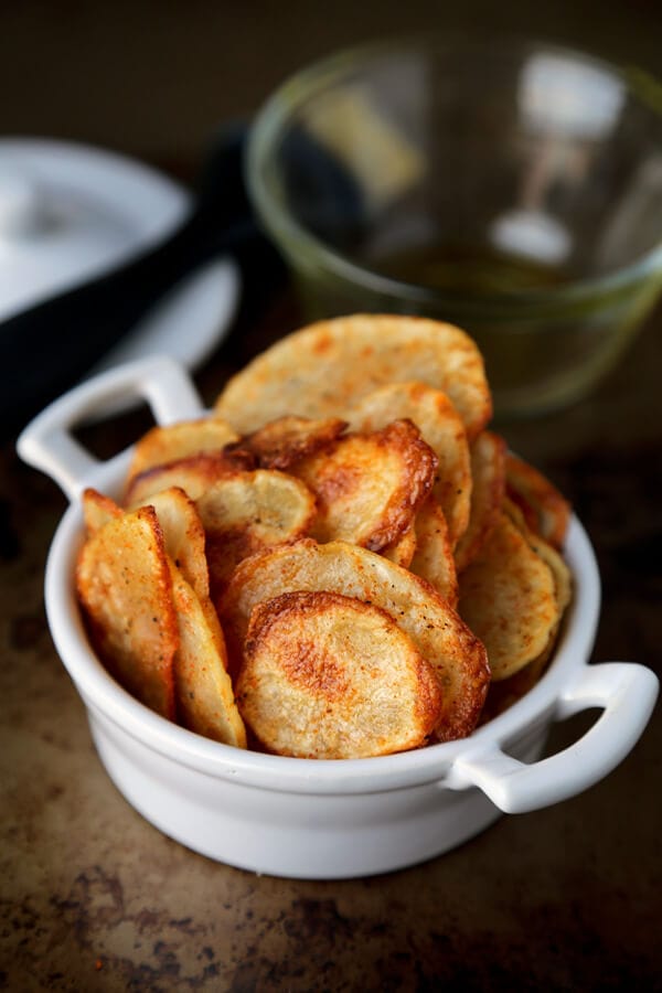 Baked potato chips with paprika and salt Pickled Plum Food And Drinks