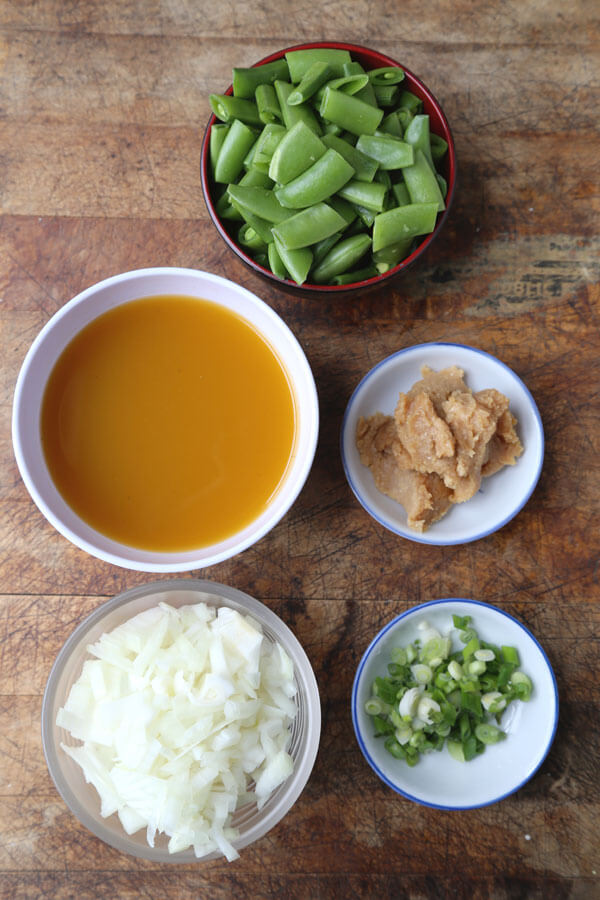 Skinny Sugar Snap Pea Soup with Miso Pickled Plum Food And Drinks