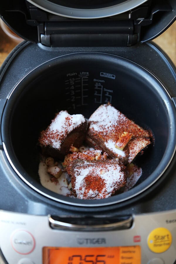 Slow Cooker Short Ribs with Kimchi (made in a rice cooker) Pickled