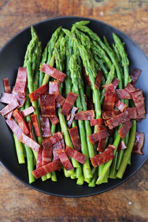 Asparagus Salad with Turkey Bacon and Catalan Vinaigrette Pickled