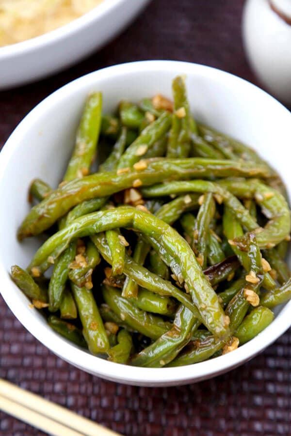 DryFried Green Beans with Garlic Sauce Pickled Plum Food And Drinks