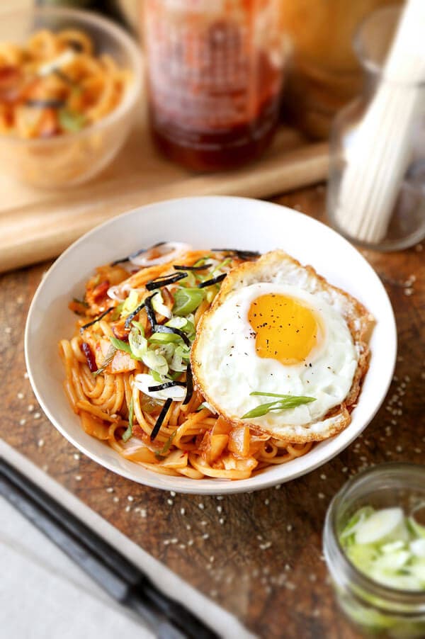 Kimchi Udon Stir Fry Pickled Plum Food And Drinks