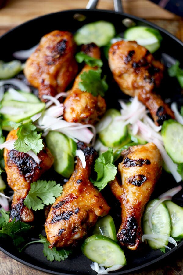 Hoisin Chicken with Pickled Cucumber Salad Pickled Plum Food And Drinks