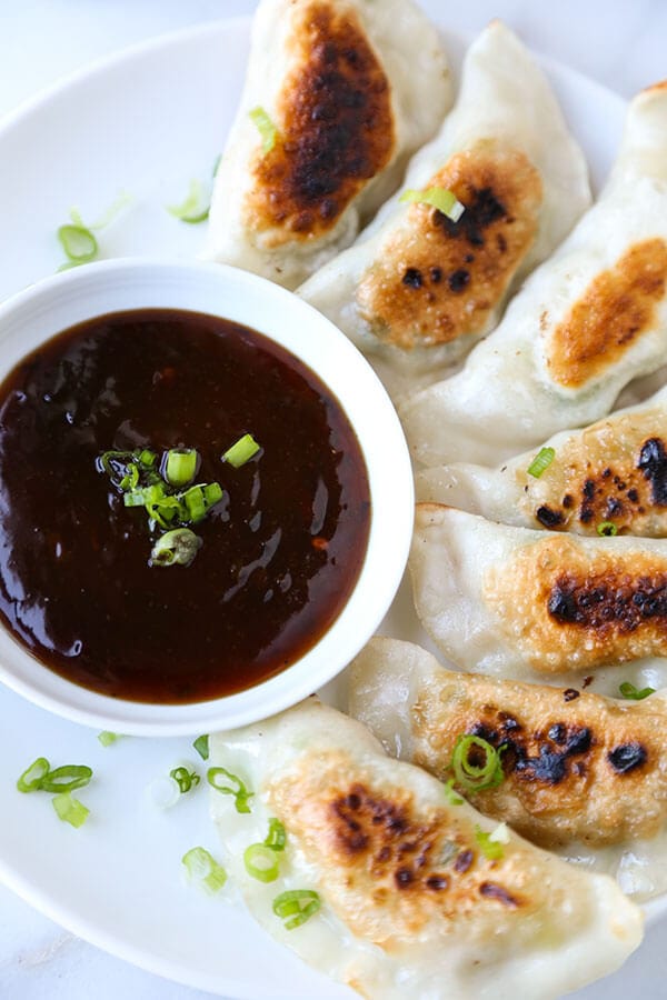 Shrimp Gyoza (PanFried Dumplings) Pickled Plum Food And Drinks