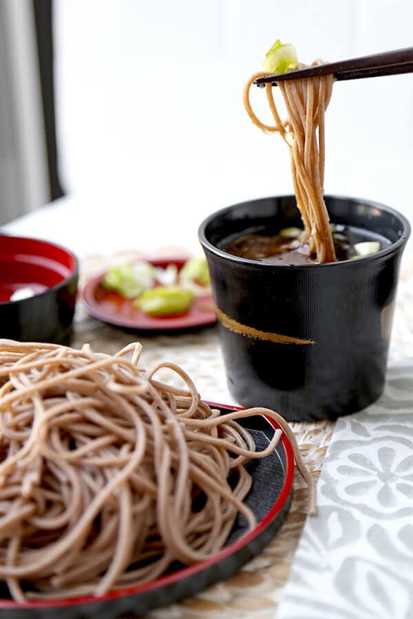 Zaru Soba (Cold Soba Noodles With Dipping Sauce) Pickled Plum Food