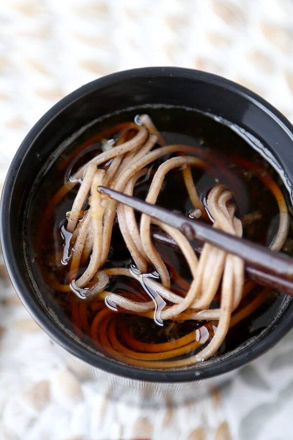Zaru Soba (Cold Soba Noodles With Dipping Sauce) Pickled Plum Food