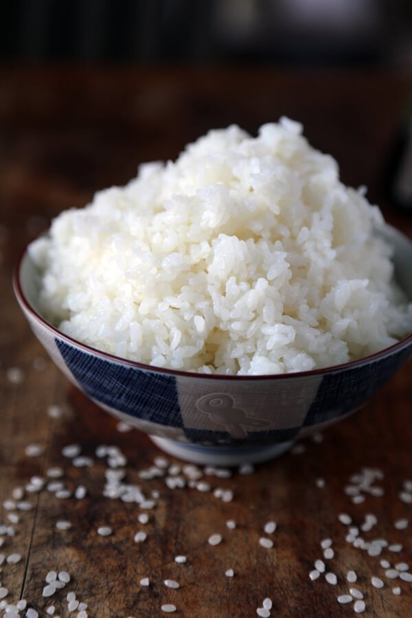 Cooked Japanese rice bowl