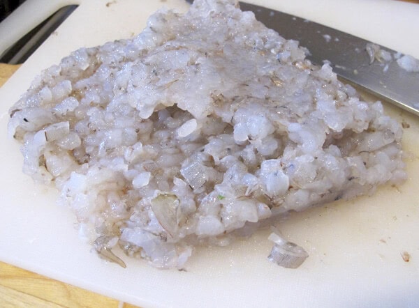 chopped raw shrimp chopped raw shrimp