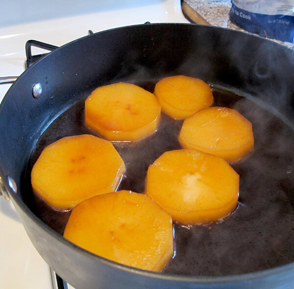 daikon pieces in pot daikon soy simmering