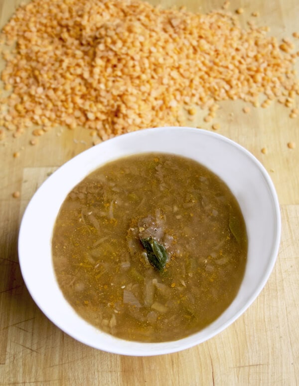 Easy dal soup - indian lentil soup dal soup with ginger and jalapeno