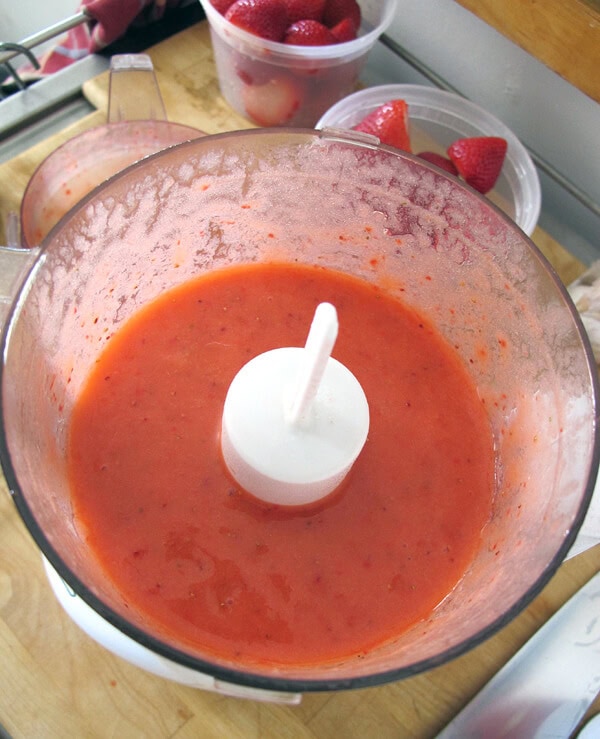 strawberries blended in blender blended strawberries