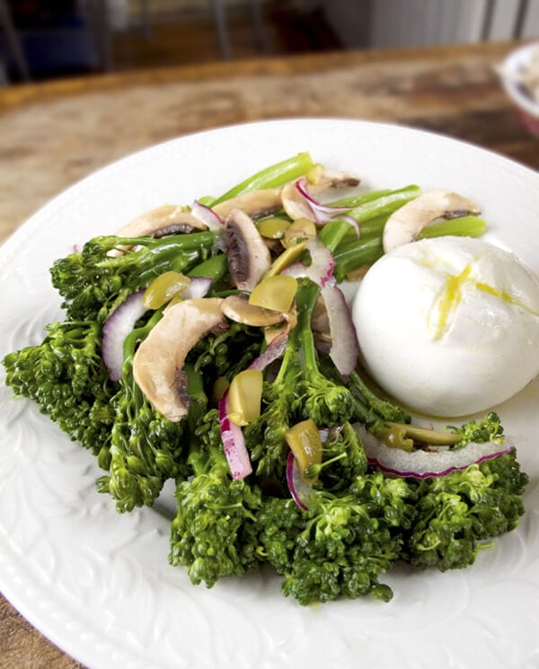 broccolini salad with burrata cheese broccolini salad with burrata cheese