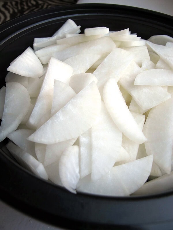 chopped daikon chopped daikon