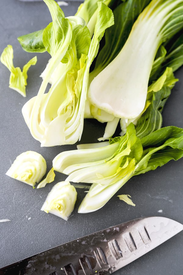 baby bok choy soup with garlic and ginger