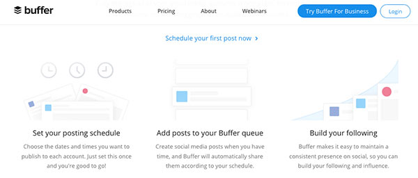 Buffer to organize and schedule blog posts